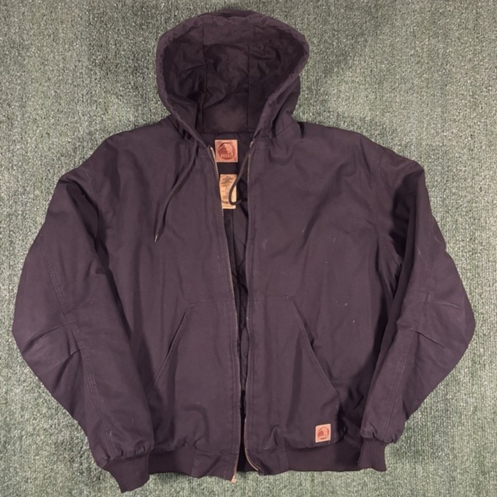 Berne‎ Mens Black Cotton Active Hoodie Work Jacket XLT Winter Used No Zipper